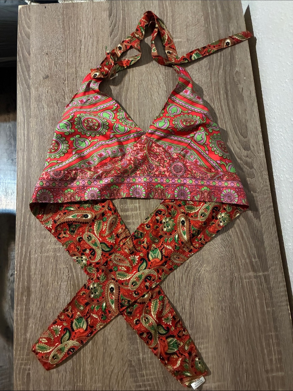 Red Paisley Halter Wrap Top - Womens Accessories